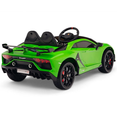 Licensed Green Lamborghini Ride On Car R/C Remote Leather Seat Real EVA Rubber Tires (Newest Versión )