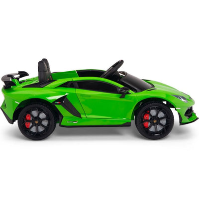 Licensed Green Lamborghini Ride On Car R/C Remote Leather Seat Real EVA Rubber Tires (Newest Versión )