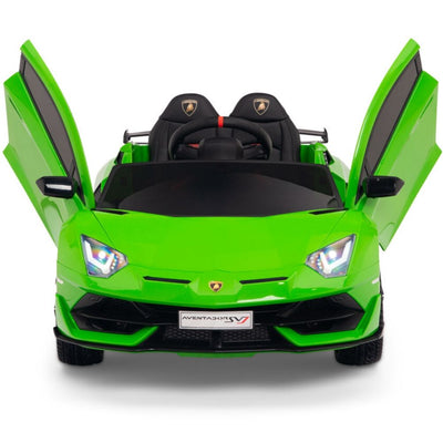 Licensed Green Lamborghini Ride On Car R/C Remote Leather Seat Real EVA Rubber Tires (Newest Versión )