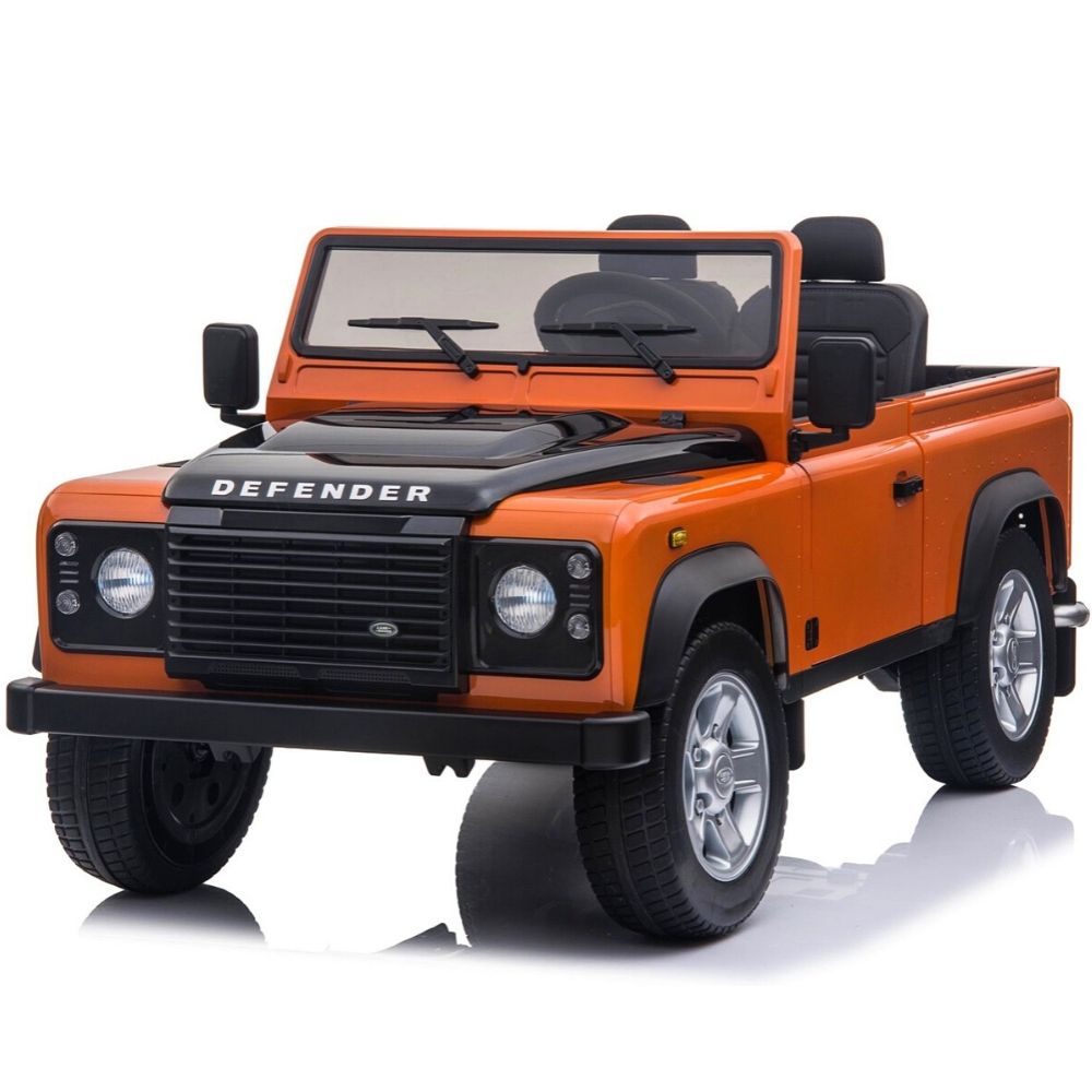 Licensed 4X4 ORRANGE Defender Ride On With Leather Seat R/C Remote and Rubber Tires ( NEWEST VERSION )