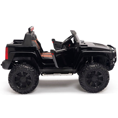 12V BLACK Big Motors 2 Seater Ride on Car with Leather Seat and R/C Remote ( NEWEST VERSION )