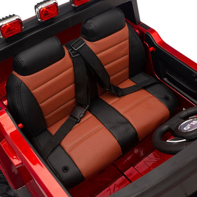 12V RED Big Motors 2 Seater Ride on Car with Leather Seat and R/C Remote ( NEWEST VERSION )