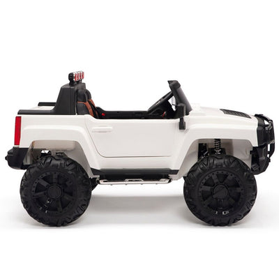 12V WHITE Big Motors 2 Seater Ride on Car with Leather Seat and R/C Remote ( NEWEST VERSION )