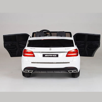 Licensed WHITE Mercedes 2 seater 4X4 With R/C Remote,Doors and Leather Seat ( NEWEST VERSION )