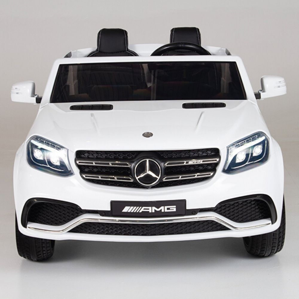 Licensed WHITE Mercedes 2 seater 4X4 With R/C Remote,Doors and Leather Seat ( NEWEST VERSION )