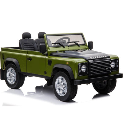 Licensed 4X4 GREEN Defender Ride On With Leather Seat R/C Remote and Rubber Tires ( NEWEST VERSION )