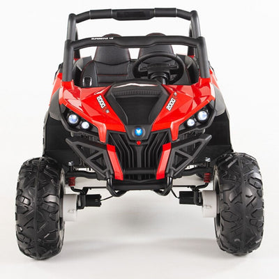 4X4 RED UTV Ride On R/C Remote Leather Seat and Real EVA Rubber Tires ( NEWEST VERSION )