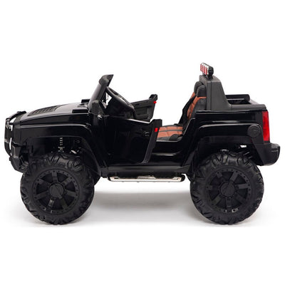 12V BLACK Big Motors 2 Seater Ride on Car with Leather Seat and R/C Remote ( NEWEST VERSION )