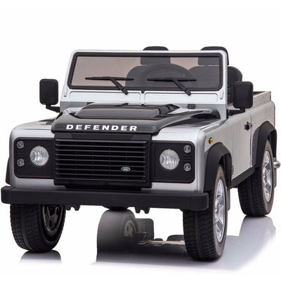 Licensed 4X4 SILVER Defender Ride On With Leather Seat R/C Remote and Rubber Tires ( NEWEST VERSION )