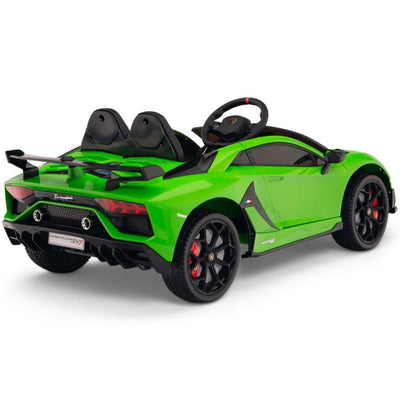 Licensed Green Lamborghini Ride On Car R/C Remote Leather Seat Real EVA Rubber Tires (Newest Versión )