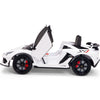 Licensed WHITE Lamborghini Ride On Car R/C Remote Leather Seat Real EVA Rubber Tires (Newest Versión )