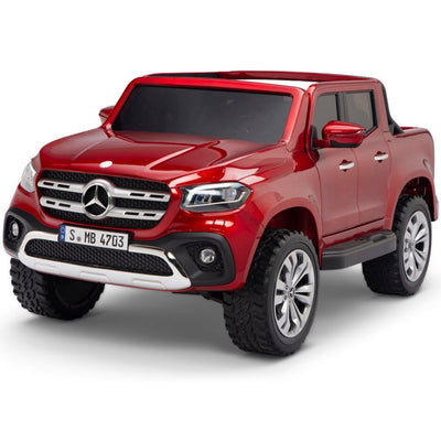 Licensed 4 Wheel Drive/AWD RED Mercedes Electric Truck R/C Remote Leather Seat