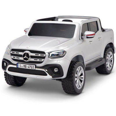 Licensed 4 Wheel Drive/AWD SILVER Mercedes Electric Truck R/C Remote Leather Seat