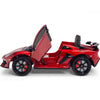 Licensed Burgundy Lamborghini Ride On Car R/C Remote Leather Seat Real EVA Rubber Tires (Newest Versión )