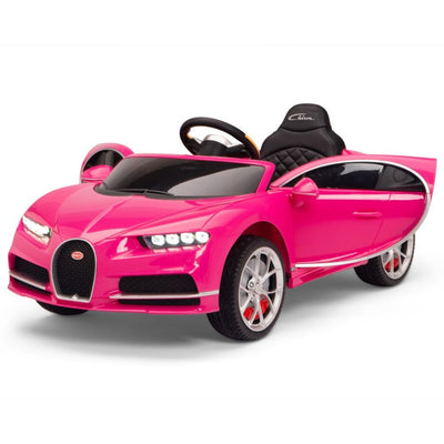 Licensed PINK Bugatti Ride On Car R/C Remote Leather Seat Real EVA Rubber Tires (Newest Version )