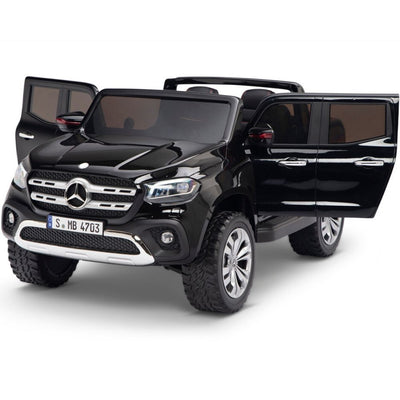 Licensed 4 Wheel Drive/AWD BLACK Mercedes Electric Truck R/C Remote Leather Seat