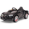 Licensed BLACK Bugatti Ride On Car R/C Remote Leather Seat Real EVA Rubber Tires (Newest Versión )