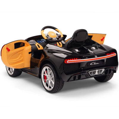 Licensed BURGUNDY-BLACK Bugatti Ride On Car R/C Remote Leather Seat Real EVA Rubber Tires (Newest Versión )