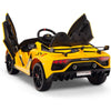 Licensed YELLOW Lamborghini Ride On Car R/C Remote Leather Seat Real EVA Rubber Tires (Newest Versión )