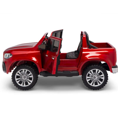 Licensed 4 Wheel Drive/AWD RED Mercedes Electric Truck R/C Remote Leather Seat