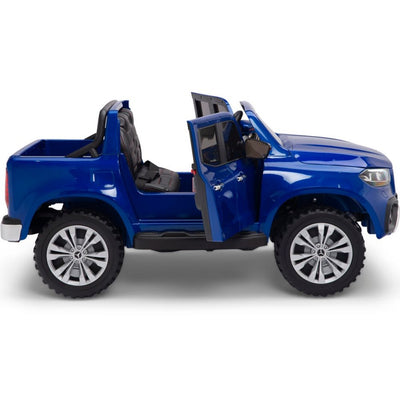 Licensed 4 Wheel Drive/AWD BLUE Mercedes Electric Truck R/C Remote Leather Seat