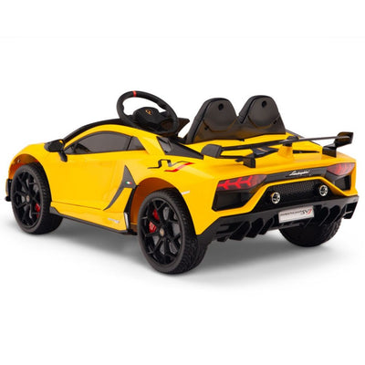 Licensed YELLOW Lamborghini Ride On Car R/C Remote Leather Seat Real EVA Rubber Tires (Newest Versión )