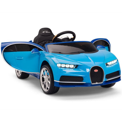 Licensed BLUE Bugatti Ride On Car R/C Remote Leather Seat Real EVA Rubber Tires (Newest Versión )