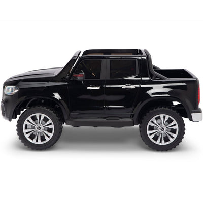 Licensed 4 Wheel Drive/AWD BLACK Mercedes Electric Truck R/C Remote Leather Seat