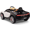 Licensed BLACK/WHITE Bugatti Ride On Car R/C Remote Leather Seat Real EVA Rubber Tires (Newest Versión )