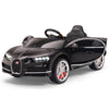 Licensed BLACK Bugatti Ride On Car R/C Remote Leather Seat Real EVA Rubber Tires (Newest Versión )