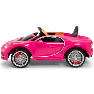 Licensed PINK Bugatti Ride On Car R/C Remote Leather Seat Real EVA Rubber Tires (Newest Version )