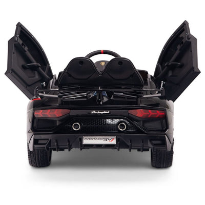 Licensed BLACK Lamborghini Ride On Car R/C Remote Leather Seat Real EVA Rubber Tires (Newest Versión )