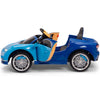 Licensed BLUE Bugatti Ride On Car R/C Remote Leather Seat Real EVA Rubber Tires (Newest Versión )