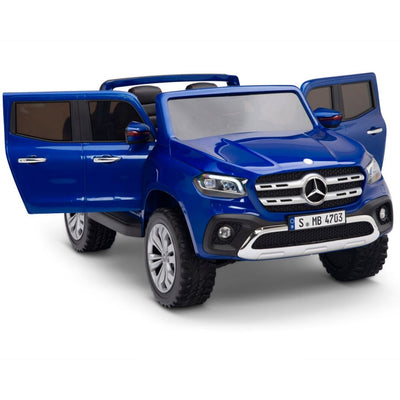 Licensed 4 Wheel Drive/AWD BLUE Mercedes Electric Truck R/C Remote Leather Seat