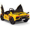 Licensed YELLOW Lamborghini Ride On Car R/C Remote Leather Seat Real EVA Rubber Tires (Newest Versión )