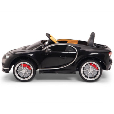 Licensed BLACK Bugatti Ride On Car R/C Remote Leather Seat Real EVA Rubber Tires (Newest Versión )