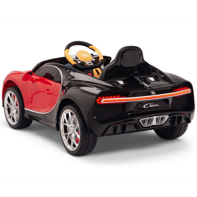 Licensed RED-BLACK Bugatti Ride On Car R/C Remote Leather Seat Real EVA Rubber Tires (Newest Versión )