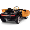 Licensed BURGUNDY-BLACK Bugatti Ride On Car R/C Remote Leather Seat Real EVA Rubber Tires (Newest Versión )