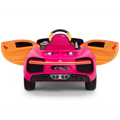 Licensed PINK Bugatti Ride On Car R/C Remote Leather Seat Real EVA Rubber Tires (Newest Version )