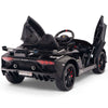 Licensed BLACK Lamborghini Ride On Car R/C Remote Leather Seat Real EVA Rubber Tires (Newest Versión )