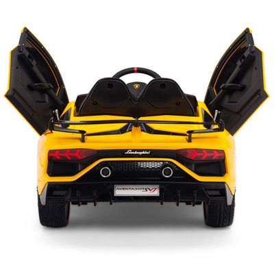 Licensed YELLOW Lamborghini Ride On Car R/C Remote Leather Seat Real EVA Rubber Tires (Newest Versión )