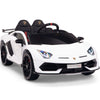 Licensed WHITE Lamborghini Ride On Car R/C Remote Leather Seat Real EVA Rubber Tires (Newest Versión )