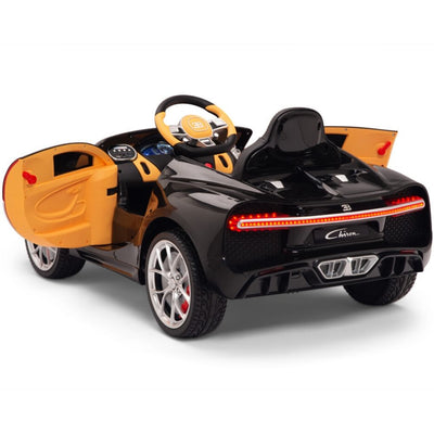 Licensed RED-BLACK Bugatti Ride On Car R/C Remote Leather Seat Real EVA Rubber Tires (Newest Versión )