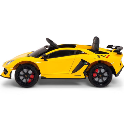 Licensed YELLOW Lamborghini Ride On Car R/C Remote Leather Seat Real EVA Rubber Tires (Newest Versión )