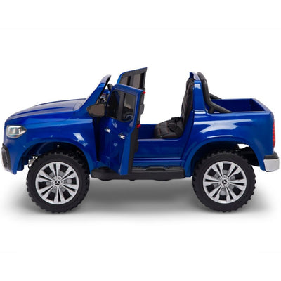 Licensed 4 Wheel Drive/AWD BLUE Mercedes Electric Truck R/C Remote Leather Seat