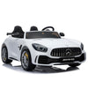 White Licensed Mercedes GTR with RC Remote, 2 Leather Seat,Painted and Real EVA Rubber Tires ( Newest Versión).