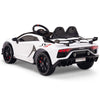 Licensed WHITE Lamborghini Ride On Car R/C Remote Leather Seat Real EVA Rubber Tires (Newest Versión )