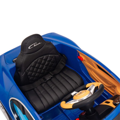 Licensed BLUE Bugatti Ride On Car R/C Remote Leather Seat Real EVA Rubber Tires (Newest Versión )