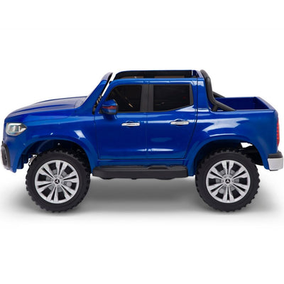 Licensed 4 Wheel Drive/AWD BLUE Mercedes Electric Truck R/C Remote Leather Seat