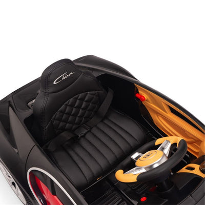 Licensed RED-BLACK Bugatti Ride On Car R/C Remote Leather Seat Real EVA Rubber Tires (Newest Versión )